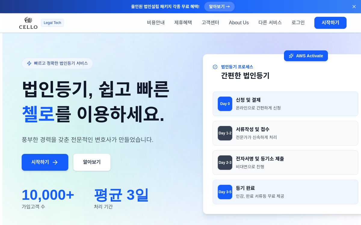 법인등기 서비스
